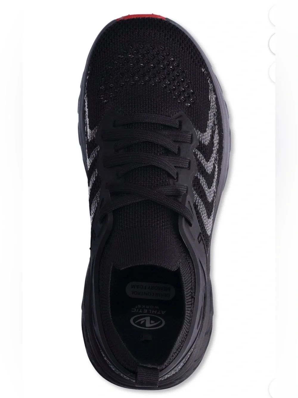 Athletic Works Unisex Black &Gray Knit Sneakers w/ Memory Foam Insole Kids 1 NWT - Picture 3 of 11